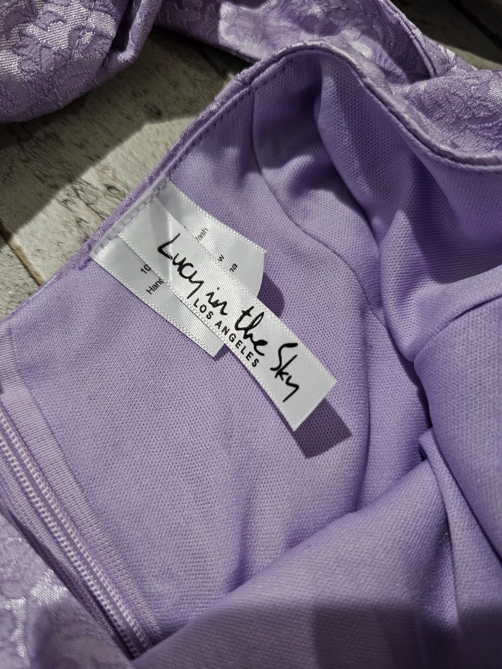 Lucy in the Sky Lavender Jacquard Midi Dress - Picture 3 of 7